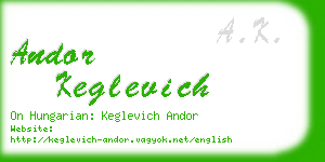 andor keglevich business card